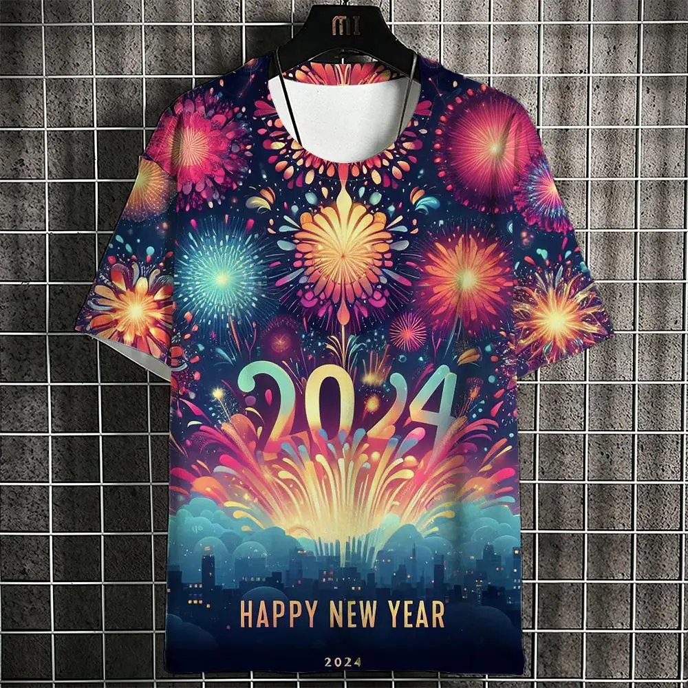 

2024 New Year Men's T-Shirt Dragon Printed 3D Animal Pattern Men's T-Shirt Chinese Year Of The Dragon Short Sleeve Red Tops
