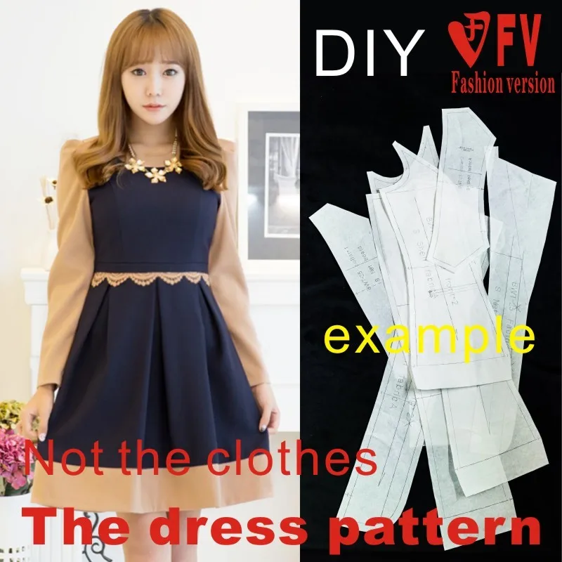 Dresses Sewing Pattern Template Cutting drawing Clothing DIY ((Not selling clothes)) BLQ-148