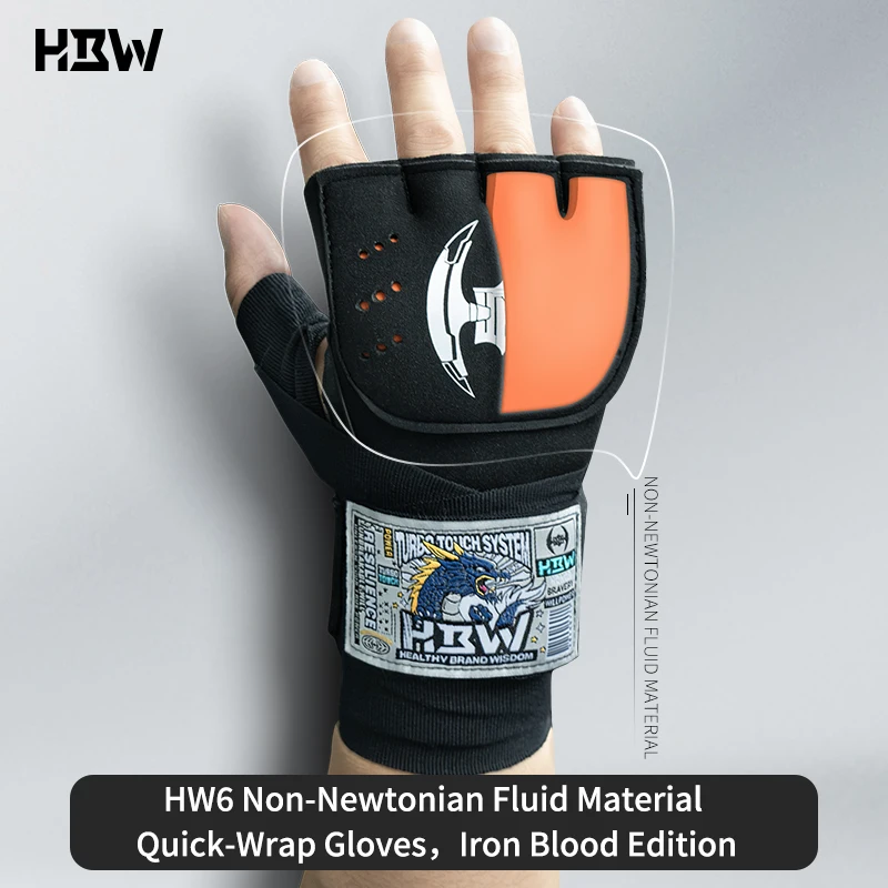 Boxing Hand Wrap Inner Gloves add non-Newtonian fluid Half Finger Gel Boxing Glove for Muay Thai MMA Kickboxing Martial Arts