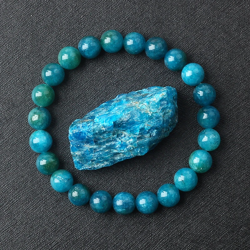 Original Reiki Blue Apatite Beads Bracelets Men Women Natural Stone Blood Circulation Stimulate Enthusiasm Health Care Jewelry