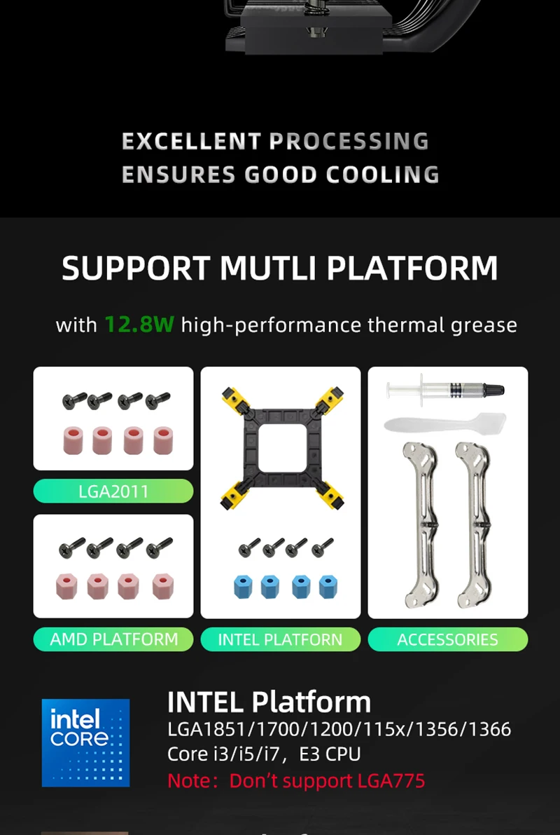 Low Profile CPU Cooler 6 Heatpipes 67mm Height ITX CPU Radiator 120mm PWM Fan Fo