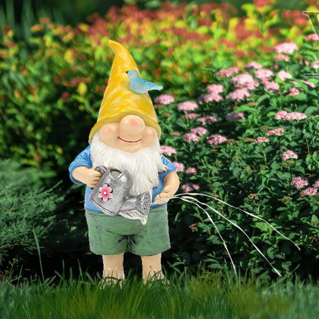 Kreatív Napenergia -Izzó Elf Szobor Dísz Gyanta Goblin Gnóm Szobrok Könnyű, Vízálló Kerti Dekorációval - Image 2