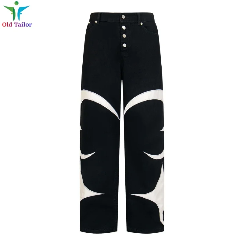 24SS THUGCLUB Embroidery Patchwork Logo Jeans Washed High Quality Men's Women's Straight Leg Long Pants 2