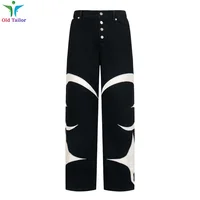 24SS THUGCLUB Embroidery Patchwork Logo Jeans Washed High Quality Men's Women's Straight Leg Long Pants 2