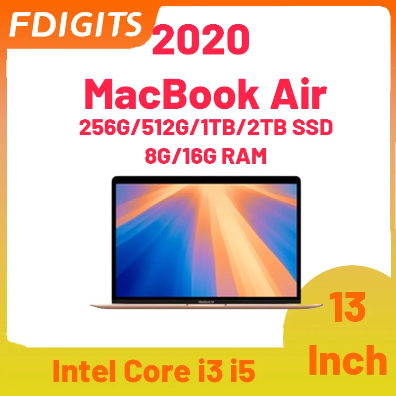 2020 MacBook Air Intel i3 i5 i7 13Inch 4-core CPU Touch ID WIFI 256G/512G/1T/2TB SSD 8G/16G RAM Notebooks Laptop. 1