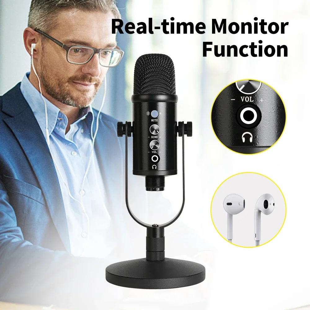 

Профессиональный конденсаторный микрофон BMAD YR13 с USB, настольный Студийный микрофон, комплект оборудования для прямой трансляции