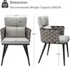 Mid-Century Modern Dining Chairs Set of 2, Handmade Woven Kitchen Chairs, Upholstered Velvet Dining Chairs with Metal Legs for 2