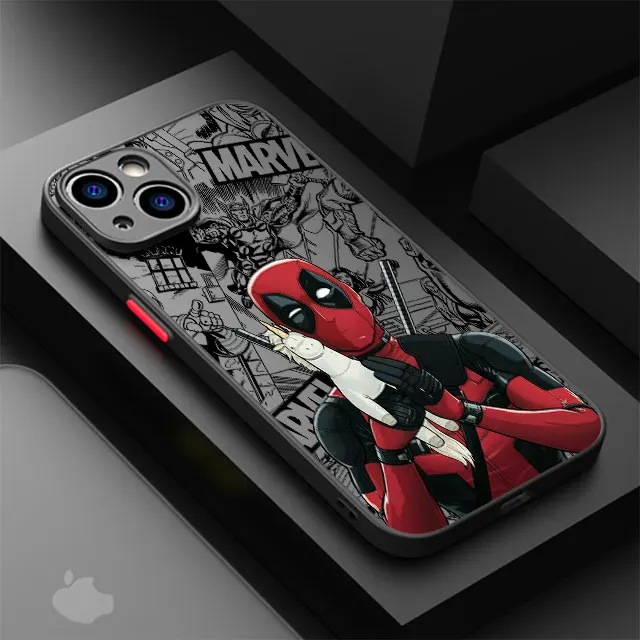 thumbnail image 1 of Marvel Deadpool Hard PC funda mate de lujo para iPhone 16 15 XR X 14 16 Plus XS Max 13 Mini 15 16 Pro Max 12 11 Pro 12 Pro, 1 of 5