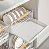 Kitchen Dish Storage Rack Cabinet Pull-out Bowl Rack Pull-out Basket Cabinet Drawer Type Storage Rack BowlPlate Plate Drain Rack 4
