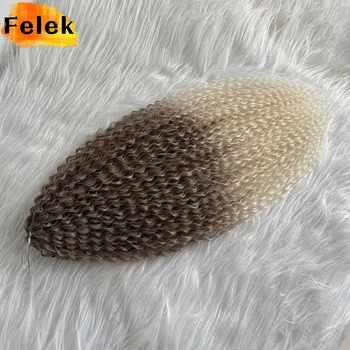 Capelli all'uncinetto Riccioli afro Estensioni dei capelli intrecciati Capelli intrecciati africani sintetici per trecce Ricci crespi Morbidi Ombre Rosa Viola