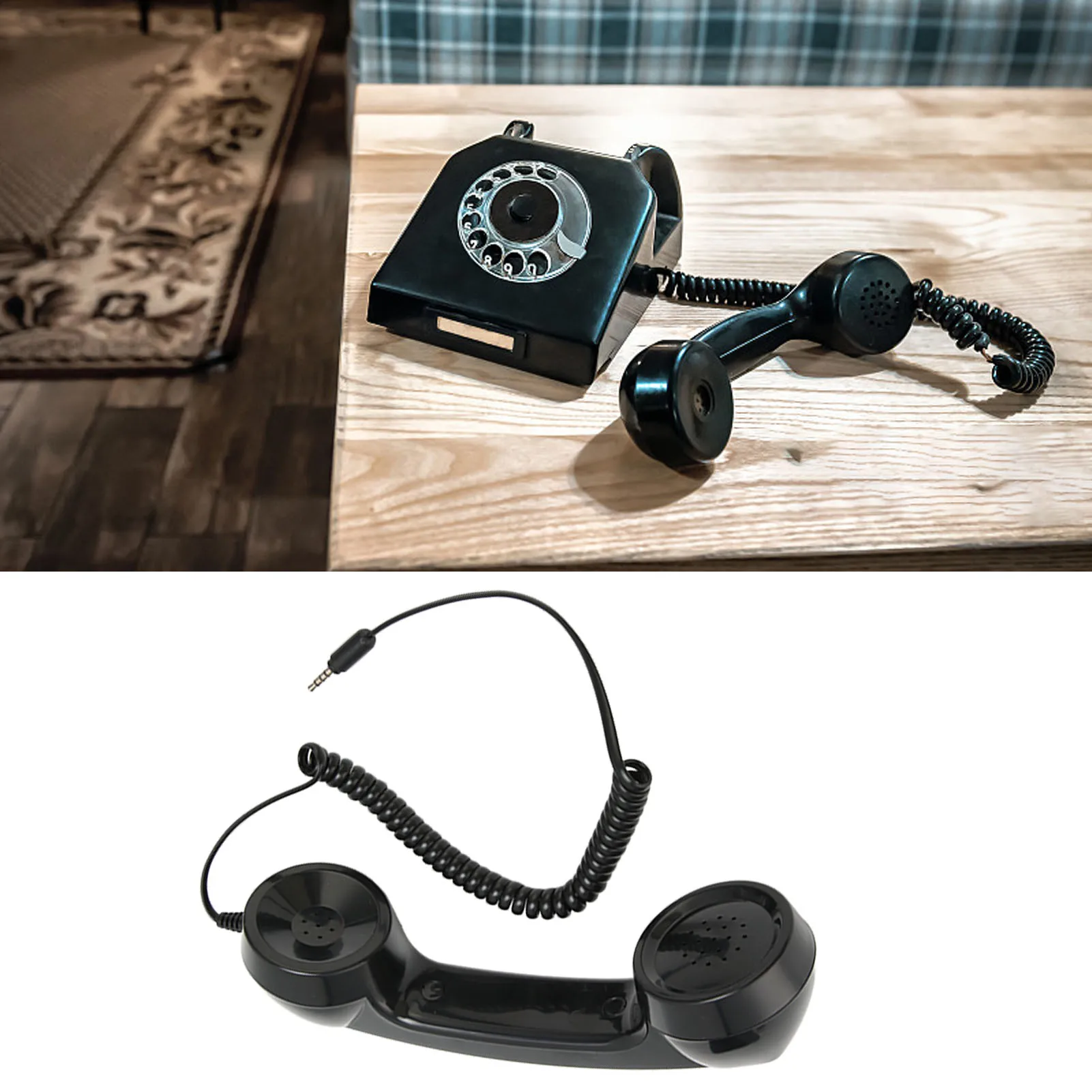 Combiné Téléphone Vintage Avec Réduction Radiation - Compatible USB-C Et Jack 3,5 Mm (rose)