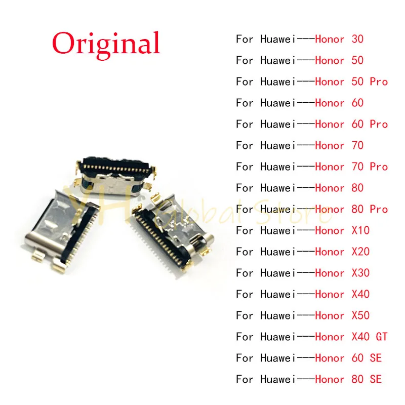

10 шт. оригинальный зарядный USB-порт для Huawei Honor 30 50 60 70 80 X10 X20 X30 X40 X50 GT SE Pro