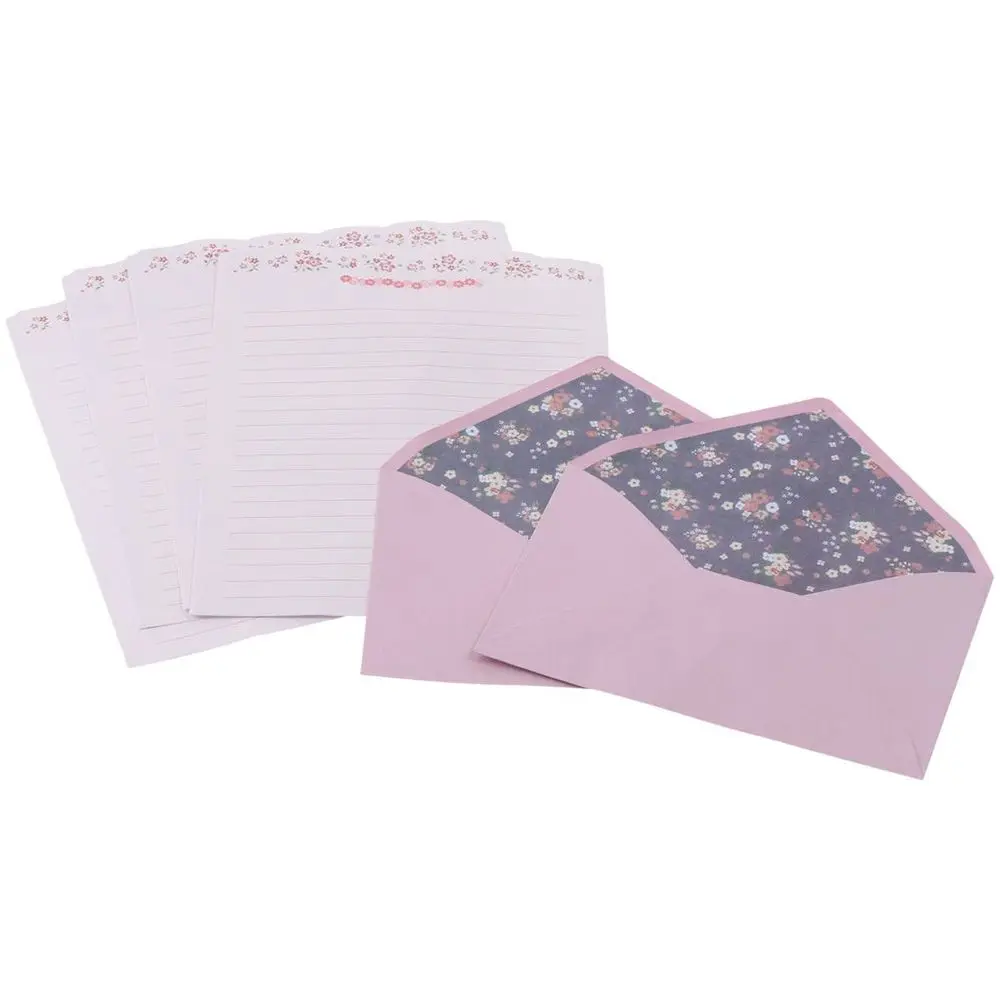 Retro Stationery Paper 12PCS Envelopes 24PCS Lined Writing Paper Letter Stationery Set Vintage Floral Envelopes Set