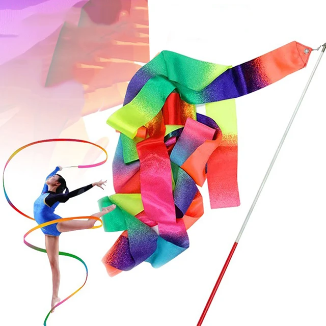 Rubans colorés de gymnastique 2/4/6 mètres, ruban de danse artistique pour  Ballet, danse, équipement d'entraînement de gymnastique tourbillonnant