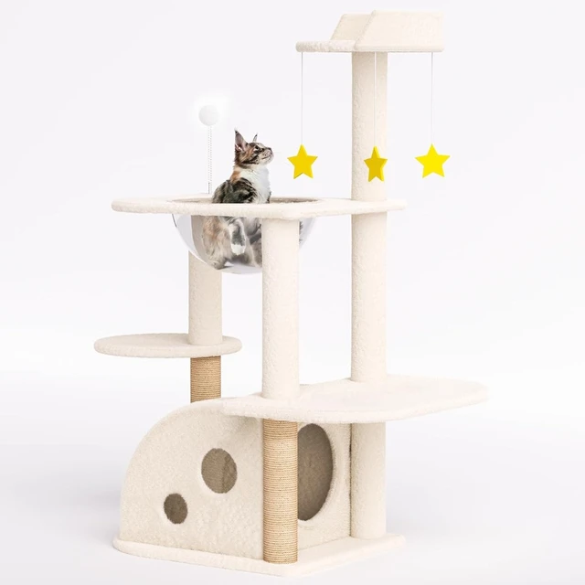 X XBEN Cat Trees 41', Cat Climbing Tower with Space Capsule Nest, Cave,  Padded Platform, Scratching Posts, Kitten Furniture - AliExpress
