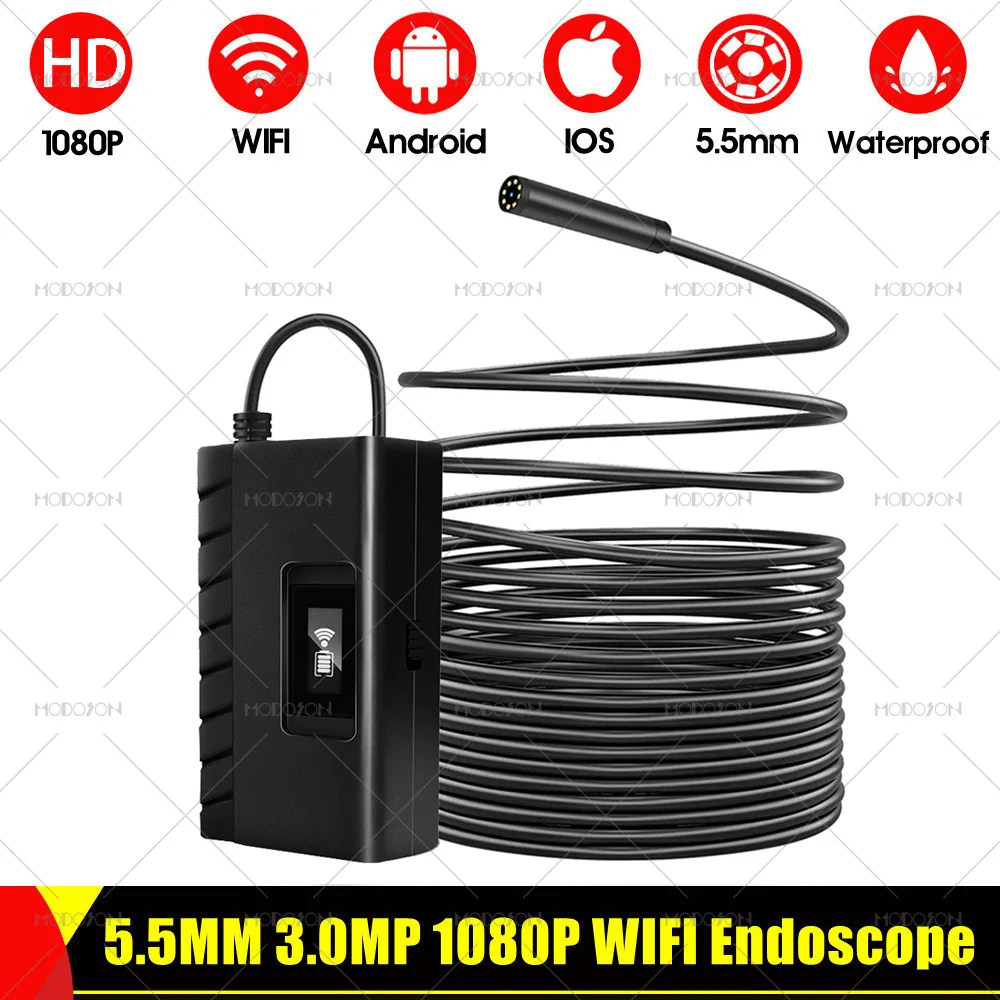 Камера-Эндоскоп 5 мм 1080 МП 1700 P Wi-Fi мАч | Безопасность и защита
