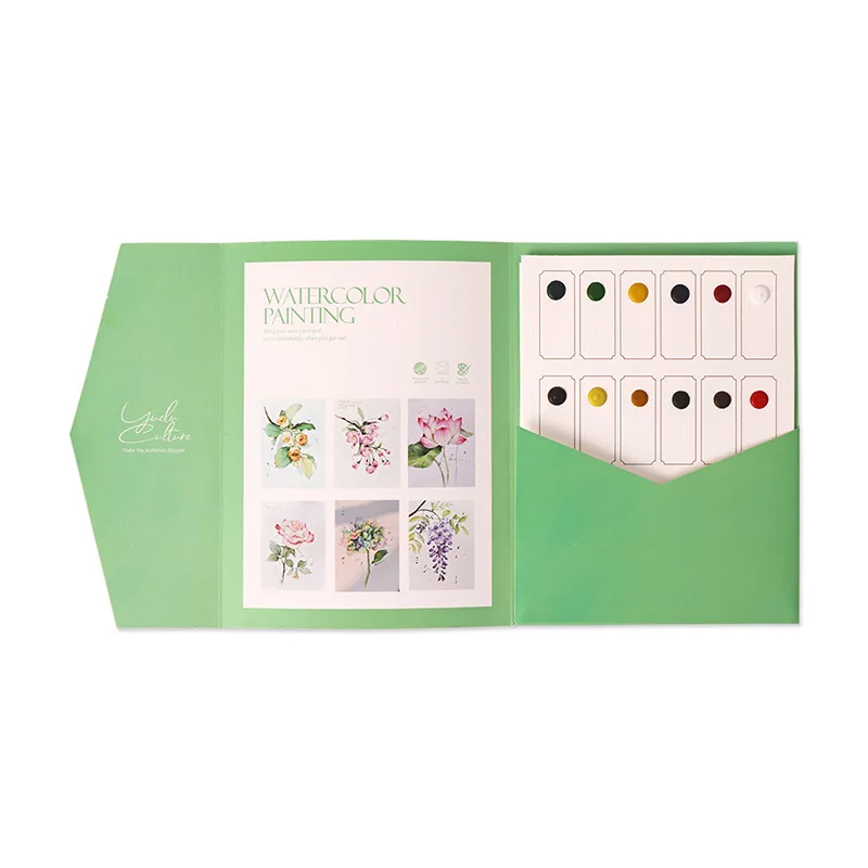 4 styles  Parent Child Watercolor Art Set: 12 Color Solid Color Album with Graffiti Page and Student Stress Relief Coloring - 6