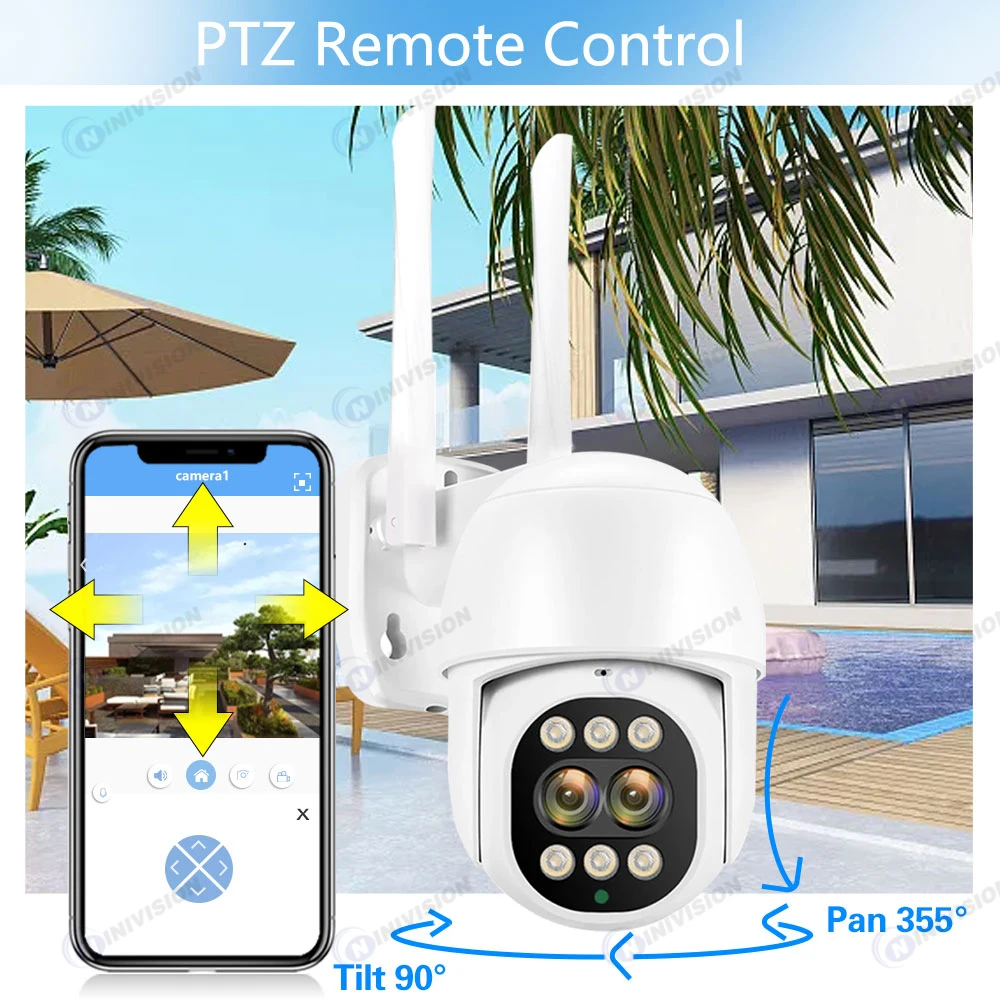 16CH WiFi NVR 키트 보안 시스템 8MP 4K 듀얼 렌즈 WiFi PTZ 카메라 야외 방수 컬러 야간 투시경 비디오 감시 세트