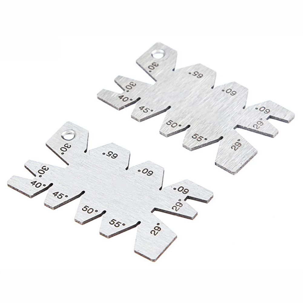 

Cutting Threads Angle Gauge V Slots Stainless Iron 49x27x1.2mm 29/30/40/45/50/55/60/65° Template Turning Lathes