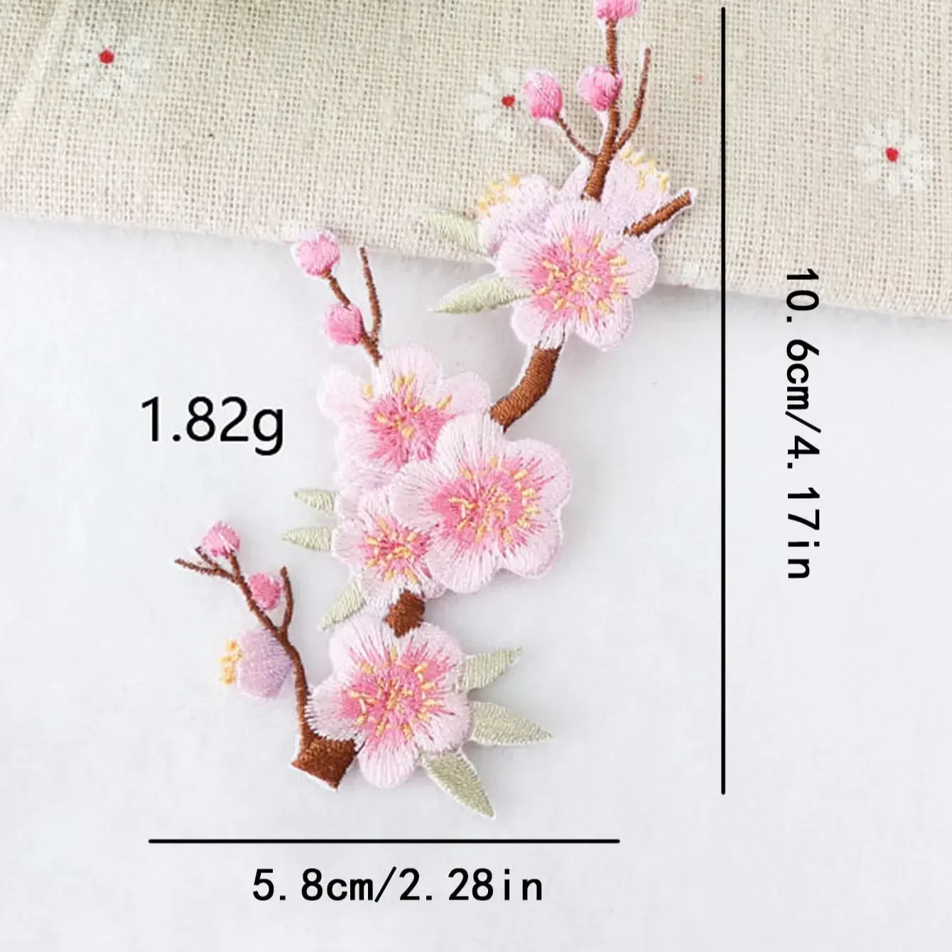 Flower Branch Stickers Embroidered Stitching Patches Cherry Blossom Stickers Cheongsam Decorations Pink Plum Blossom Patches