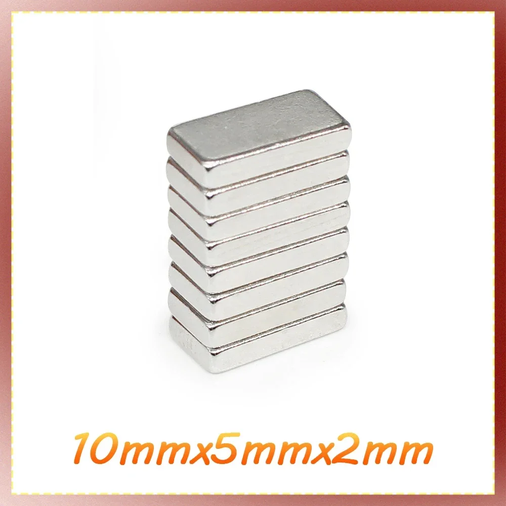 

20/50/100/200/300/500PCS 10x5x2 Small Block PPowerful Strong Magnetic Magnets 10*5*2 Permanent Neodymium Magnet Sheet 10x5x2mm