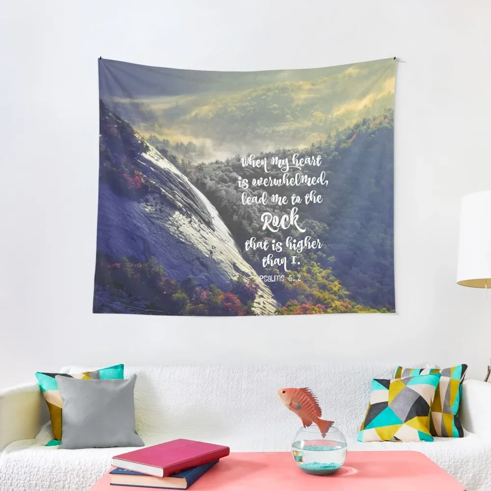 

When my Heart is Overwhelmed Bible Verse Tapestry Decorative Wall Room Decoration Korean Style Aesthetic Room Decors Tapestry