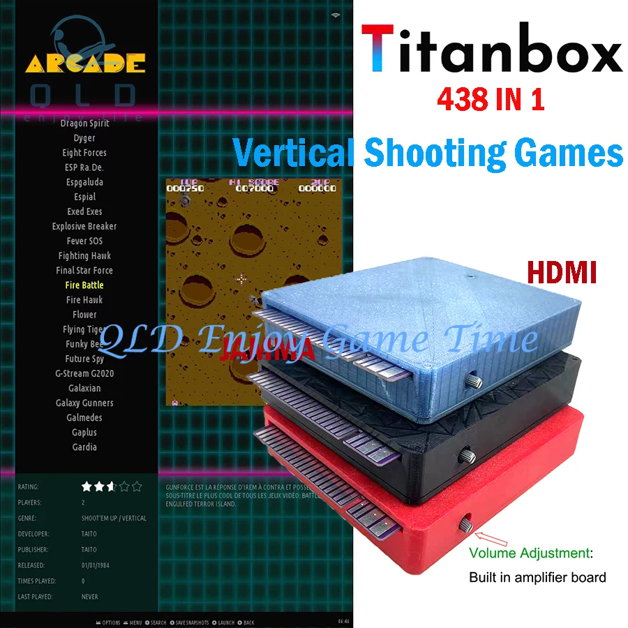 타이탄 박스, 수직형 잼마 아케이드 보드, 438가지 슈팅 게임, PCB, DIY 레트로 게임 캐비닛 기계 액세서리용 HDMI