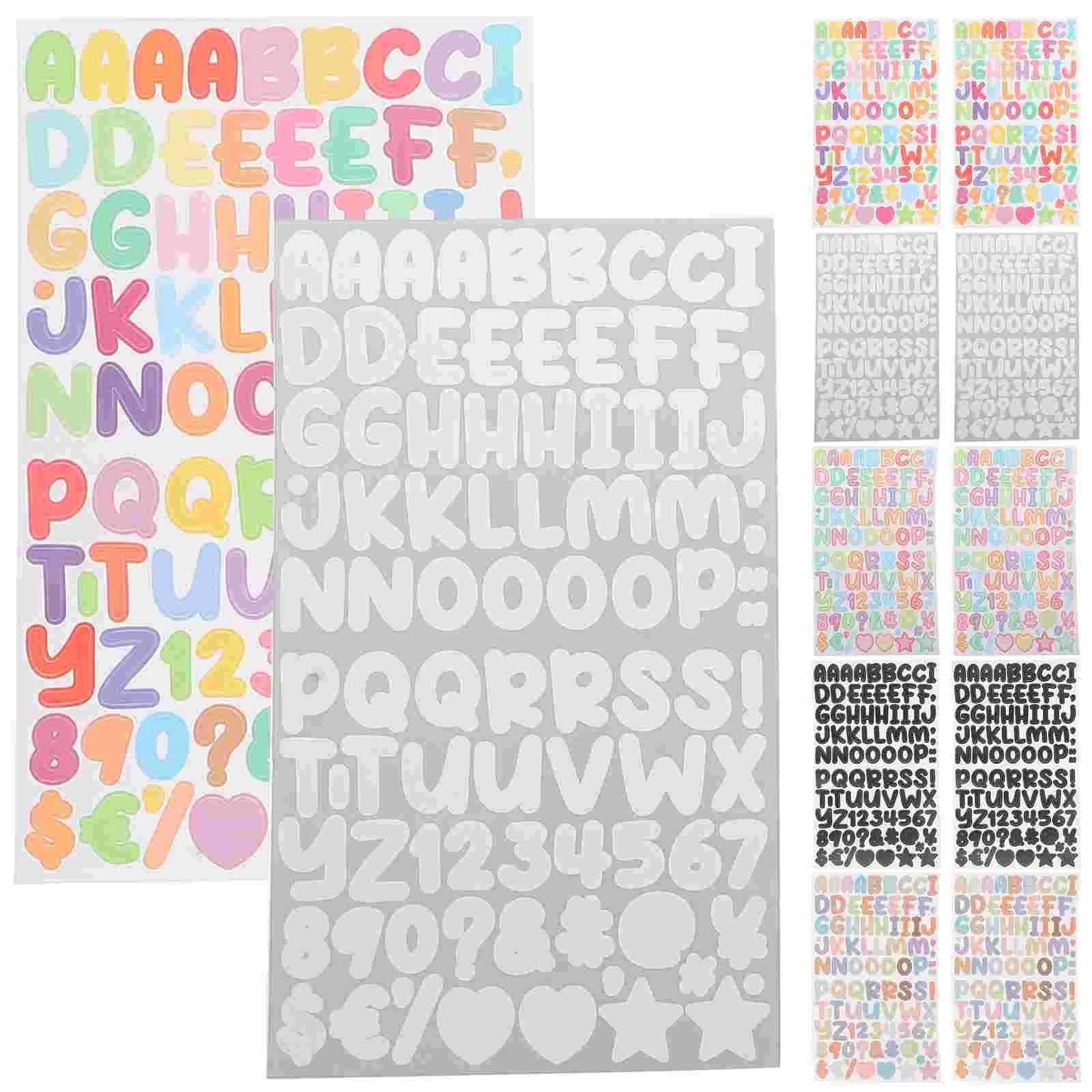 

45 Sheets Letter Stickers Decorative Notebook DIY Letters Alphabet Number Paper Decals for Crafts