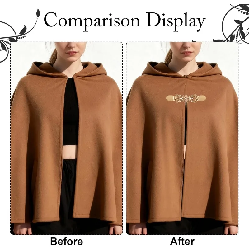 Retro European-American Shawl Clip | Diamond-Encrusted Alloy Scarf Buckle, Anti-Slip Brooch Collar Pin for Women's Accessories