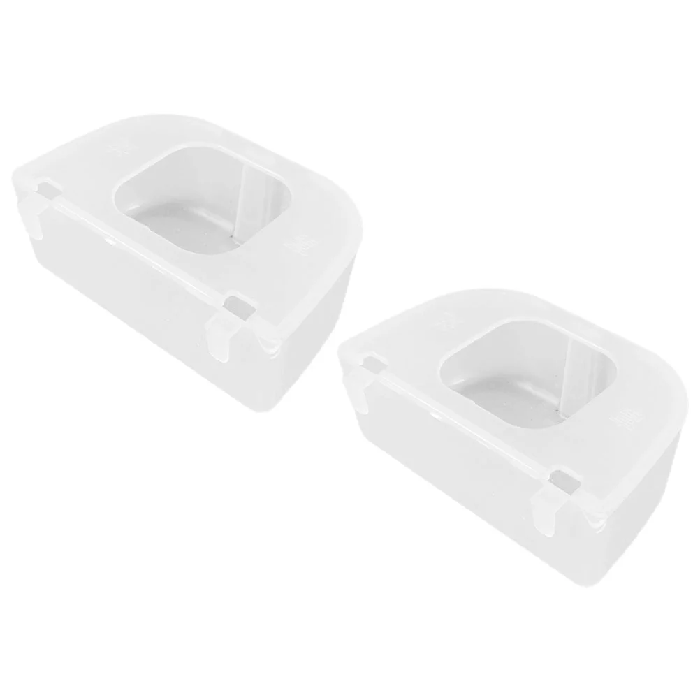 

2Pcs Bird Cage Food Bowl Parrot Cage Feeder Clear Bird Parrot Food Feeding Container