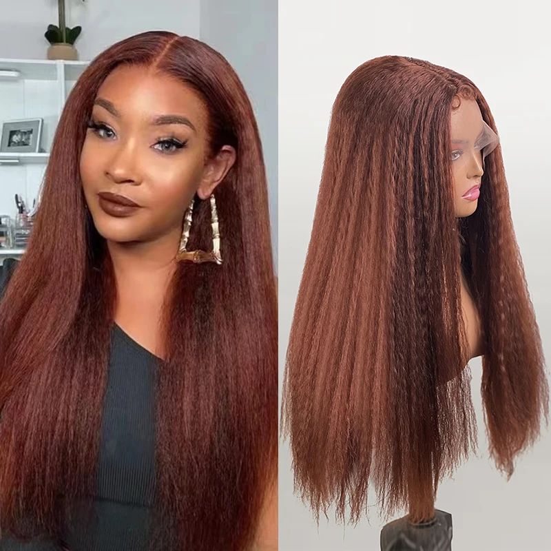 

Курчавый прямой парик 180% Плотность черный Yaki синтетический кружевной передний парик для женщин Yaki прямые волосы Термостойкое волокно курчавые афро