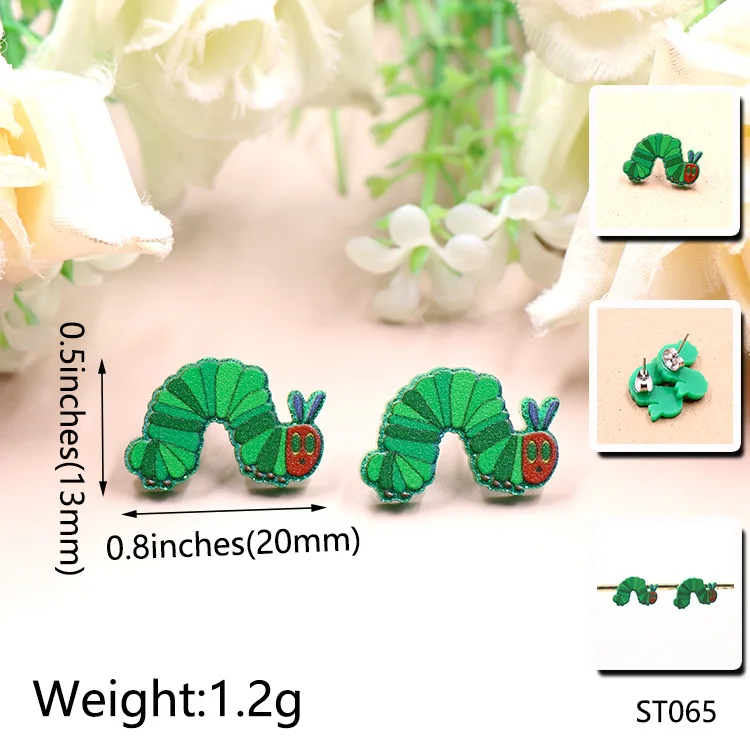 

New Acrylic Earring Personalized Cartoon Animal Earrings Caterpillar Earring