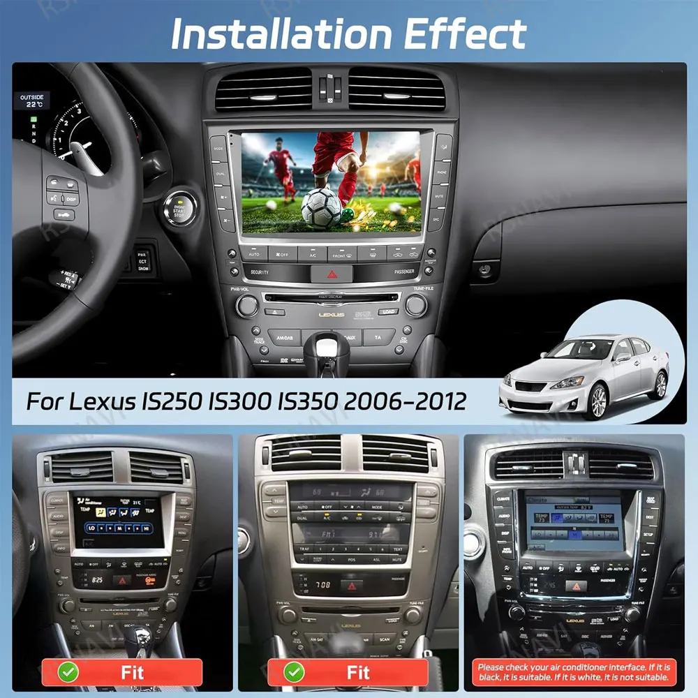 Radio para Auto Android 16 para Lexus IS250 IS300 IS200 IS220 IS350 2005 - 2012 4G LTE DVD Autoradio Reproductor de Video Carplay Inalámbrico 2