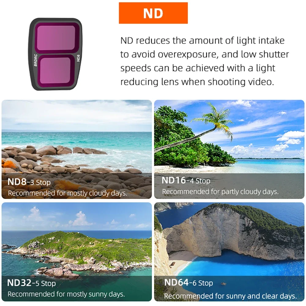 Lens Filters for DJI Air 3 Camera UV CPL ND8/16/32/64 Anti-Light Neutral Density Optical Glass for Drone Professional Accessory 6