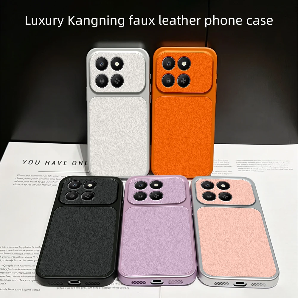 Luxury Leather Texture Anti-Slip Shockproof Phone Case with Camera Protection