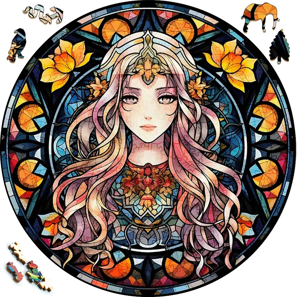 Wooden puzzle Mandala Cartoon Cute Girls Toys Japan Geisha 3D Wood Jigsaw Puzzles Color Sorting Game Brain Teaser Secret Puzzle pixel puzzles 4k japan