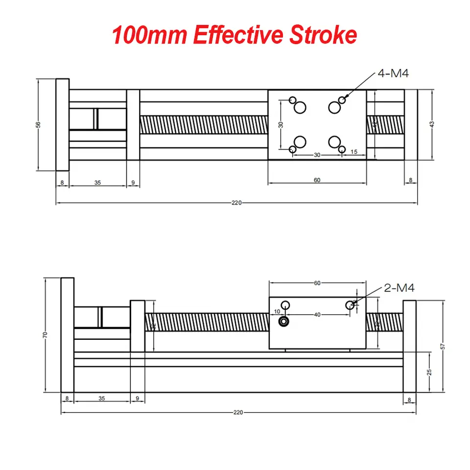GX1204/1605/1610 Ball Screw Z Axis Motion Table CNC Sliding Stage Travel 100-200mm Linear Shaft Rail Support Nema17/Nema23 Step image 5