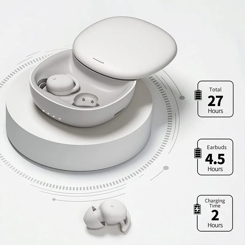 Los auriculares invisibles más pequeños para dormir cómodos, con bloqueo de  ruido, auriculares inalámbricos Bluetooth planos para dormir de lado