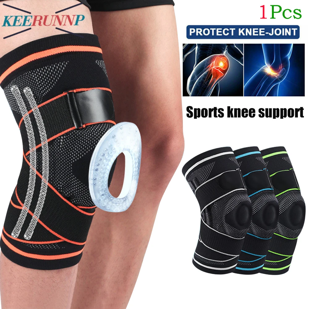 

Наколенники под давлением 1 шт., эластичный бандаж для поддержки колена, защита для фитнеса, спорта, бега, артрита