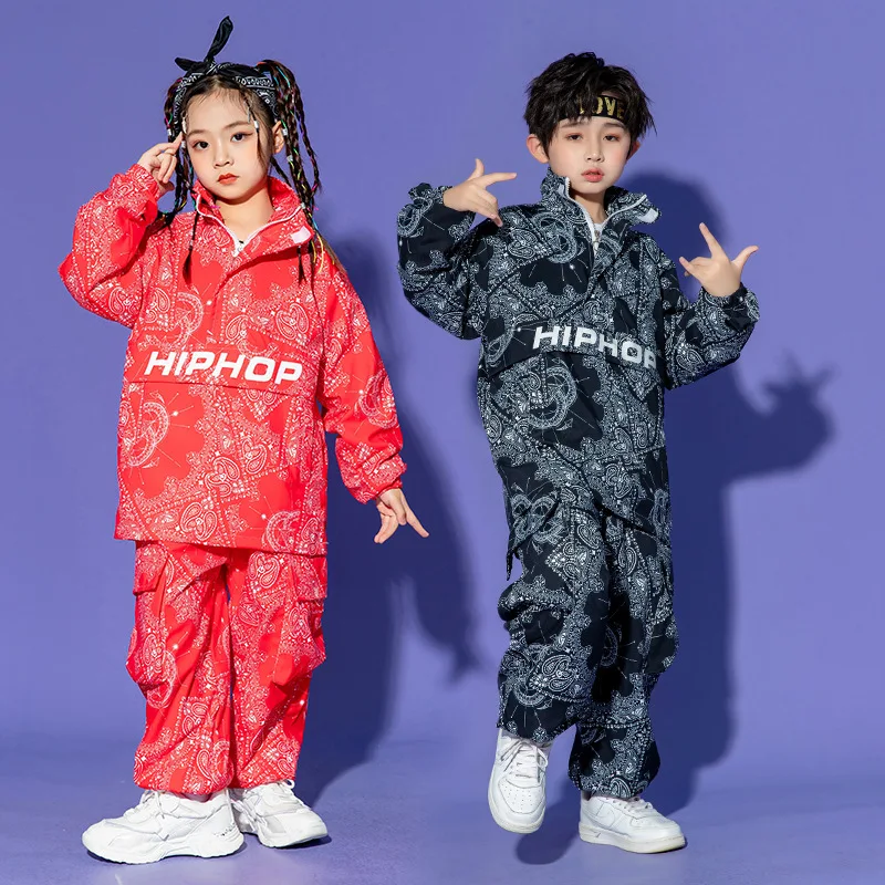 الصبي الهيب هوب بيزلي البلوز البضائع السراويل الملابس مجموعات الفتيات عالية طوق أعلى ركض الطفل الشارع الرقص الاطفال الشارع الشهير زي