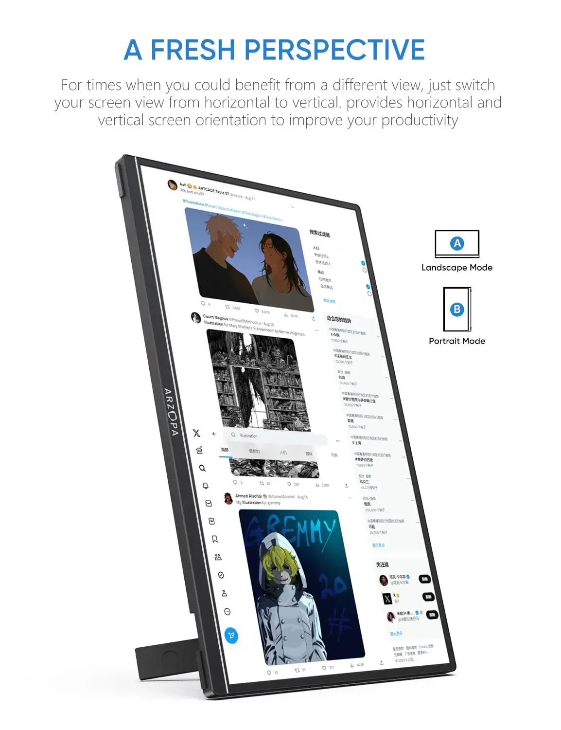 16.1インチポータブルモニター 非光沢Tpye-C/miniHDM スピーカー Amazon.co.jp: ARZOPA ポータブルモニター 16.1インチ 100