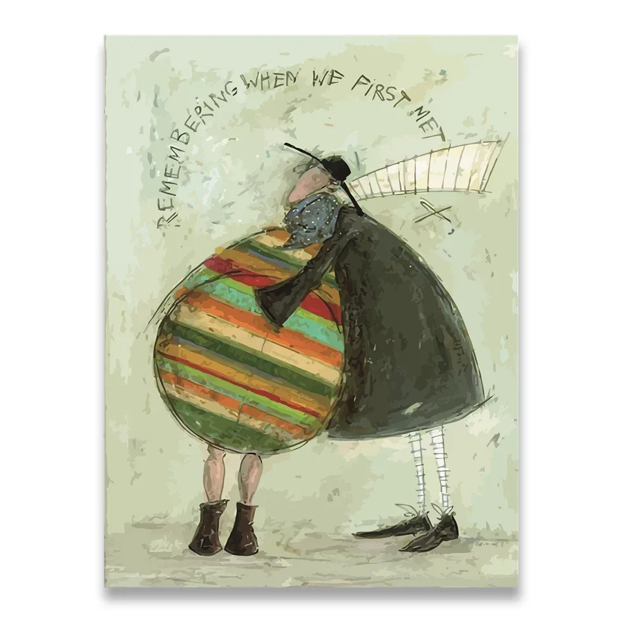 Vintage nordico paesaggio astratto amore cani animali domestici tela dipinti di arte della parete poster e stampe immagini soggiorno decorazioni per la casa