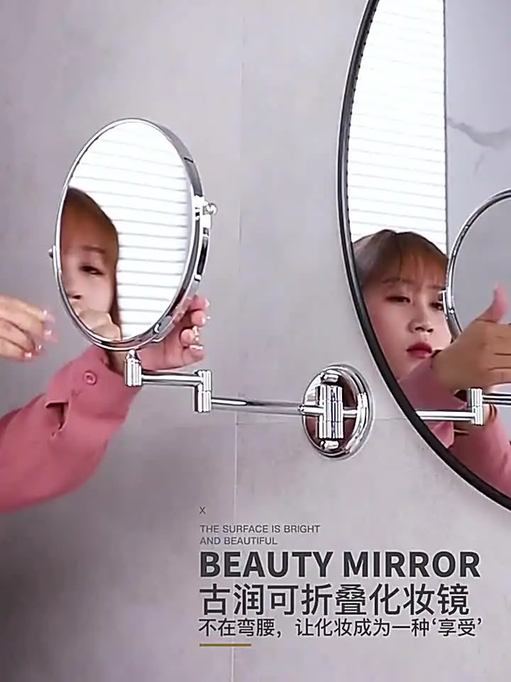 Miroir De Maquillage Mural Repliable 3X - 6 Pouces - Fixation Adhésive Sans Perçage