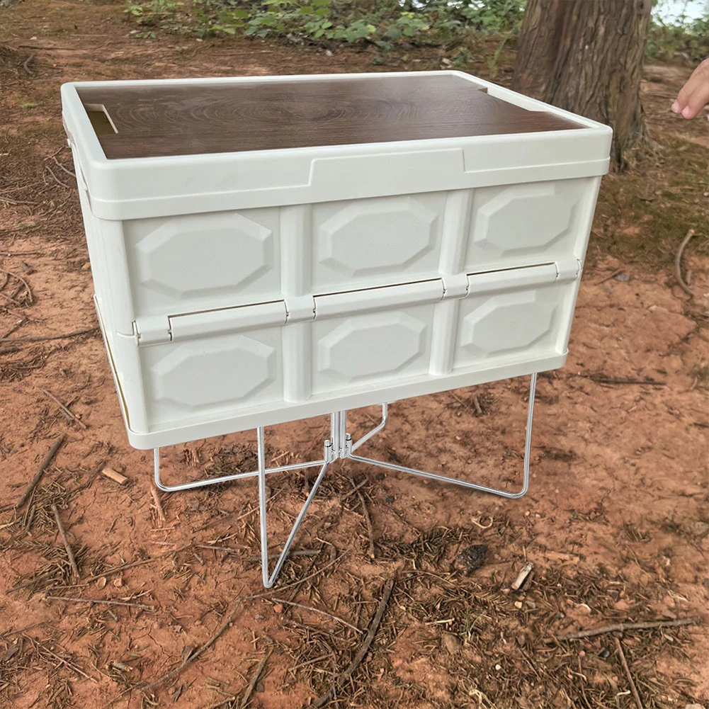 Camping Folding Cooler Box Stand Ice Box Stand Shelf Aluminum Alloy Cool Organizer Box Container Holder Outdoor Camping Supplies