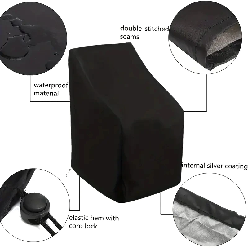Waterproof Patio Chair Cover, Heavy Duty, Dust Rain Cover, Outdoor Garden Yard, Furniture Protective Cover