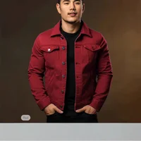 Men's Casual Long Sleeve Collared Button up Jacket Windproof Daily Wear Street Style Solid Color Fashionable Autumn Winter Coat