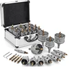 Carbide Hole Saw Kit for Hard Metal 16Pcs TCT 16-57mm Hole Cutter Set for High Precision Cutting of Stainless Steel Iron Copper