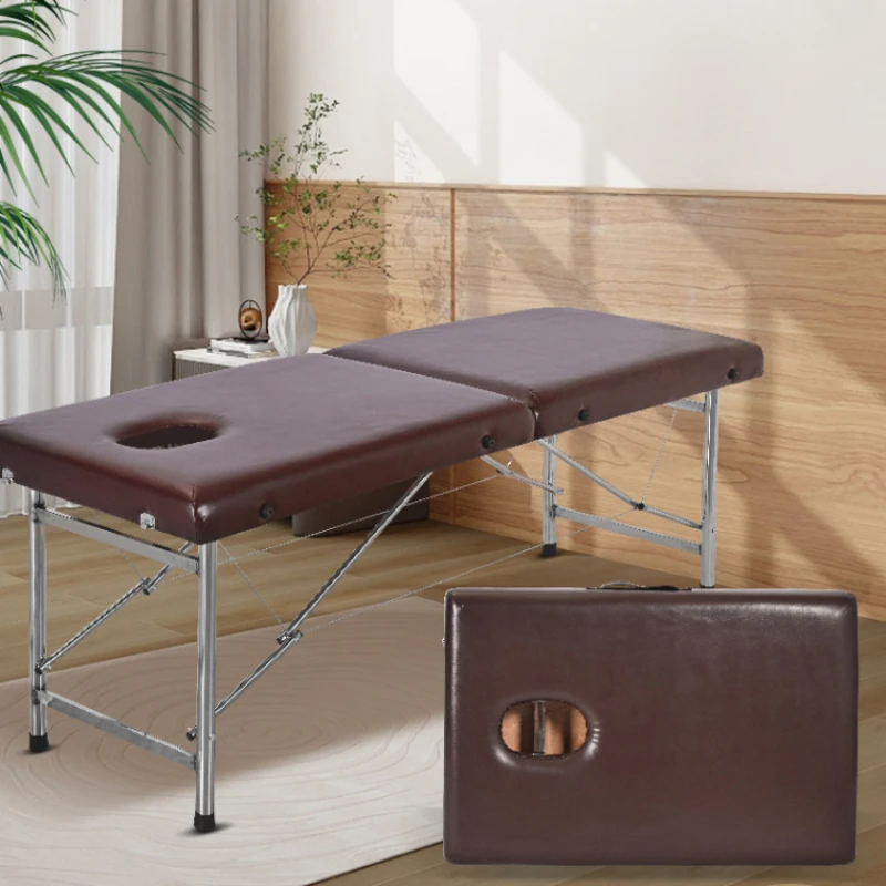 Beauty Household Massage Bed Physiotherapy Tattoo Portable Folding Massage Bed Metal Comfort Lit Pliant Salon Furniture WZ50MB