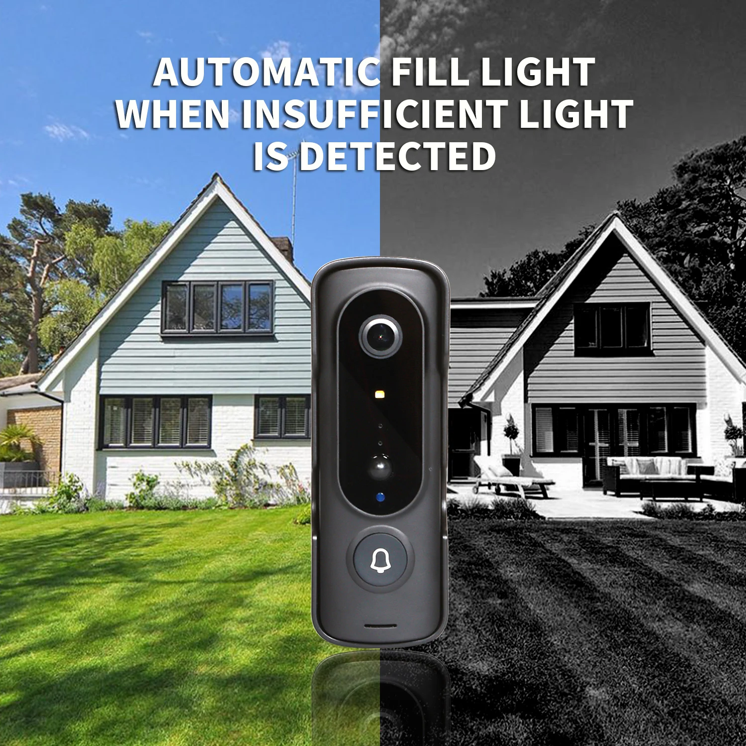 1080P 2.4G WiFi Video Intercom Two-way Audio AI Human Detection Wide Angle Night Vision Waterproof Rechargable Long Battery Life