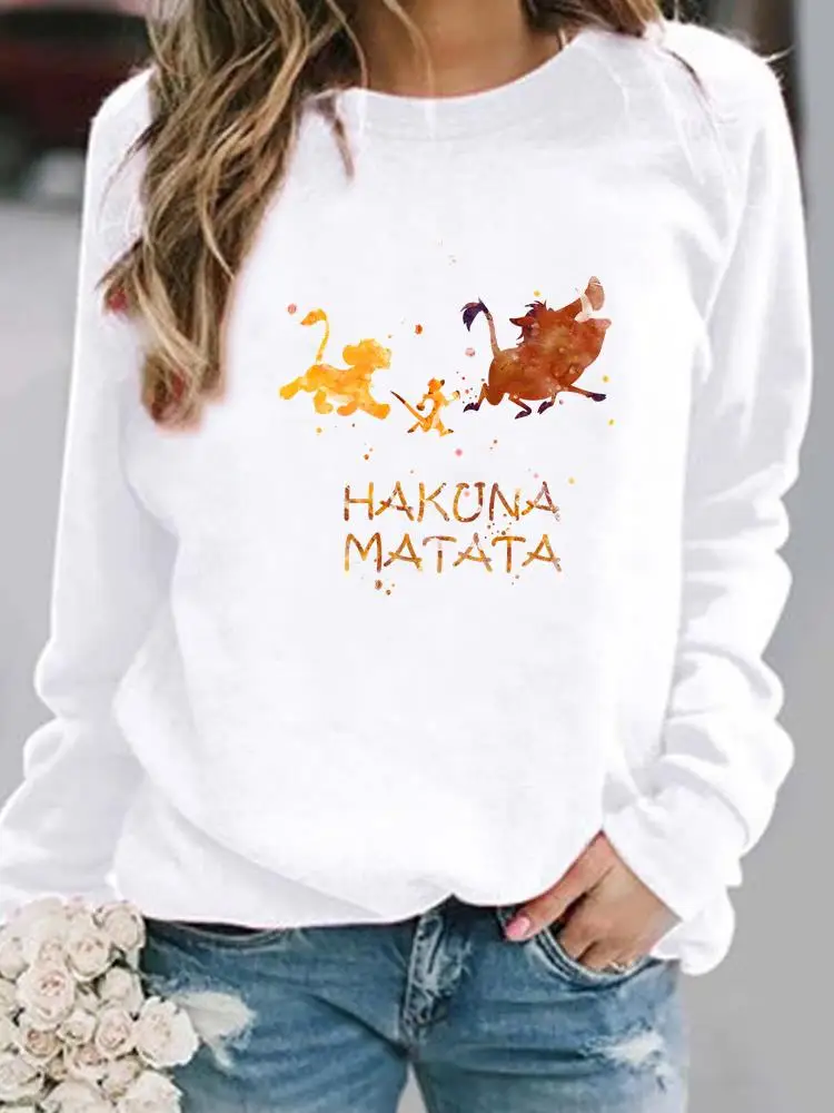 

Spring Female Pullovers Holiday Graphic Sweatshirt Lion Sweet 90s Cute Trend Stylish Disney Fashion Print Women Casual Autumn